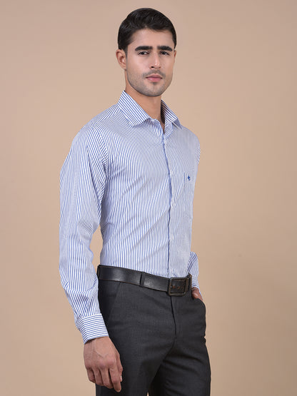 Formal Shirt for Men l Breathable & Soft with Color Fastness Regular Fit Spread Collar Neck Cotton Blend Fabric Striped Pattern