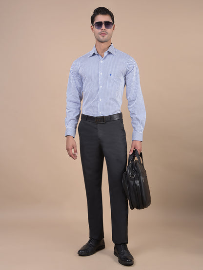 Formal Shirt for Men l Breathable & Soft with Color Fastness Regular Fit Spread Collar Neck Cotton Blend Fabric Striped Pattern