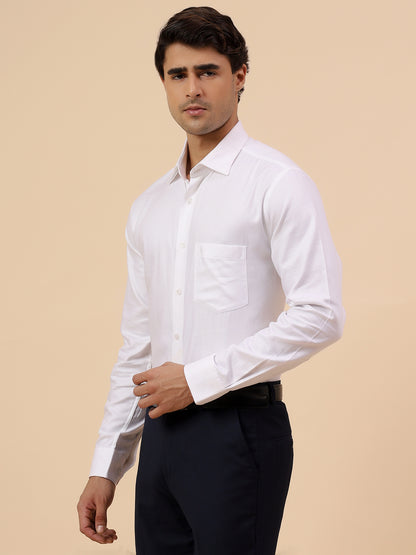 Formal Shirt for Men l Breathable & Soft with Color Fastness Regular Fit Spread Collar Neck Cotton Fabric Self Design Pattern