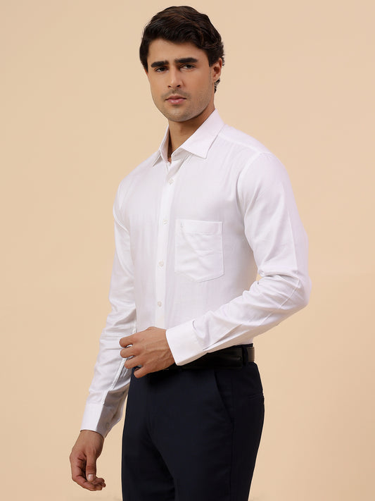 Formal Shirt for Men l Breathable & Soft with Color Fastness Regular Fit Spread Collar Neck Cotton Fabric Self Design Pattern