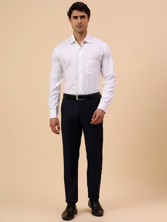 Formal Shirt for Men l Breathable & Soft with Color Fastness Regular Fit Spread Collar Neck Cotton Fabric Self Design Pattern