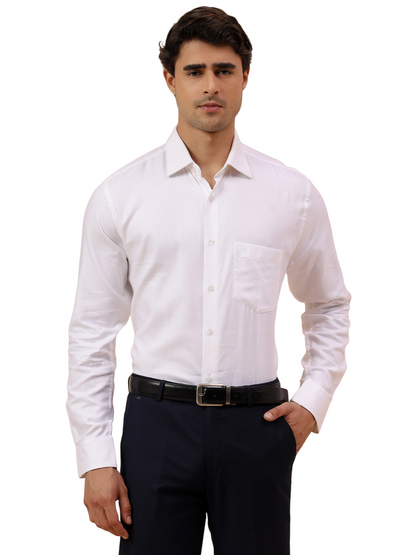 Formal Shirt for Men l Breathable & Soft with Color Fastness Regular Fit Spread Collar Neck Cotton Fabric Self Design Pattern