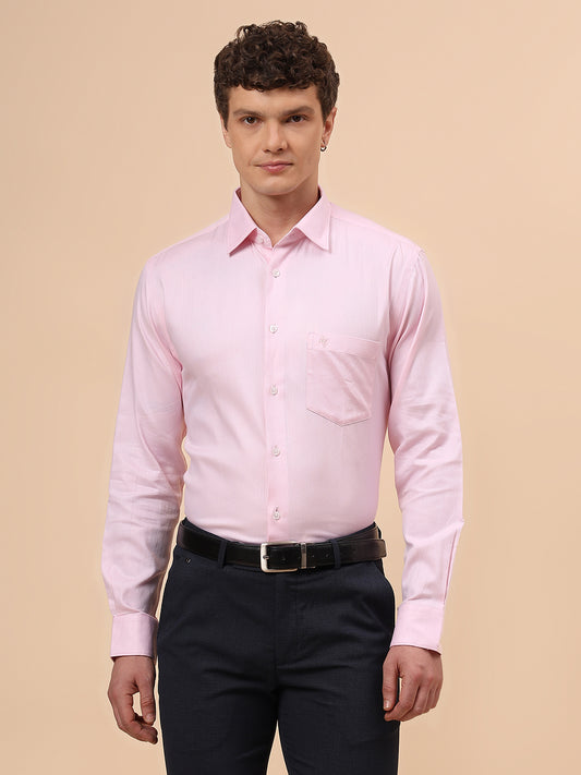 Formal Shirt for Men l Breathable & Soft with Color Fastness Regular Fit Spread Collar Neck Cotton Fabric Self Design Pattern