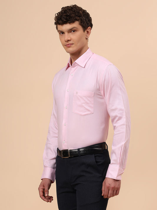 Formal Shirt for Men l Breathable & Soft with Color Fastness Regular Fit Spread Collar Neck Cotton Fabric Self Design Pattern