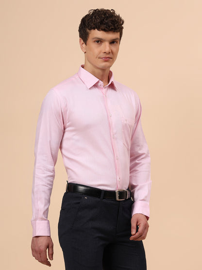 Formal Shirt for Men l Breathable & Soft with Color Fastness Regular Fit Spread Collar Neck Cotton Fabric Self Design Pattern