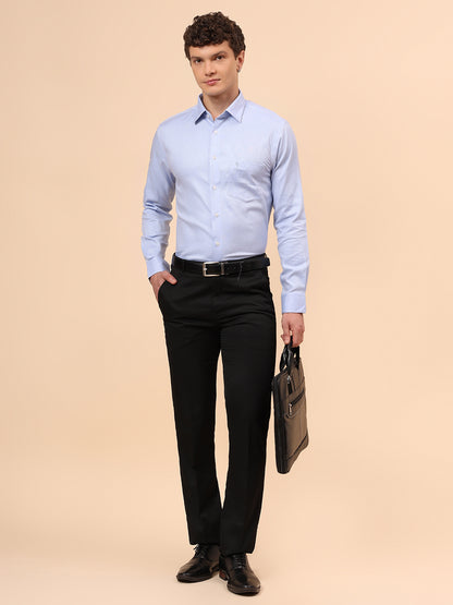 Formal Shirt for Men l Breathable & Soft with Color Fastness Regular Fit Spread Collar Neck Cotton Fabric Self Design Pattern