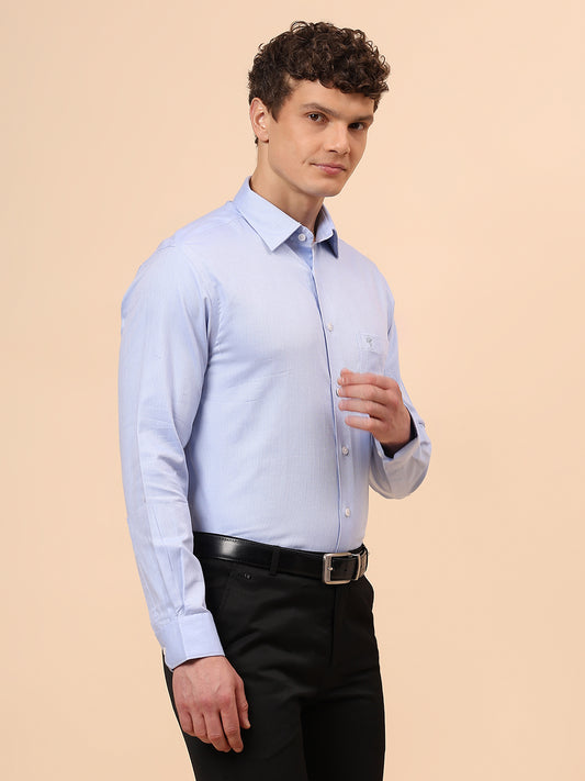 Formal Shirt for Men l Breathable & Soft with Color Fastness Regular Fit Spread Collar Neck Cotton Fabric Self Design Pattern