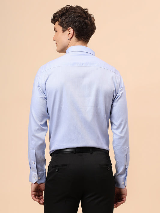 Formal Shirt for Men l Breathable & Soft with Color Fastness Regular Fit Spread Collar Neck Cotton Fabric Self Design Pattern