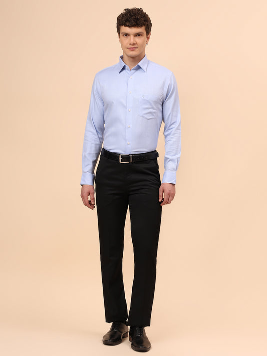 Formal Shirt for Men l Breathable & Soft with Color Fastness Regular Fit Spread Collar Neck Cotton Fabric Self Design Pattern