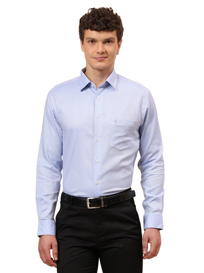 Formal Shirt for Men l Breathable & Soft with Color Fastness Regular Fit Spread Collar Neck Cotton Fabric Self Design Pattern