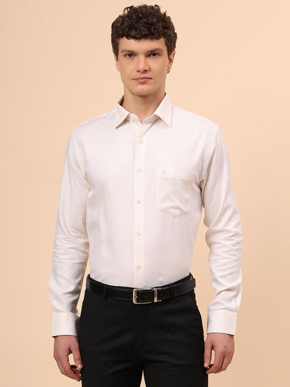 Formal Shirt for Men l Breathable & Soft with Color Fastness Regular Fit Spread Collar Neck Cotton Fabric Solid Pattern