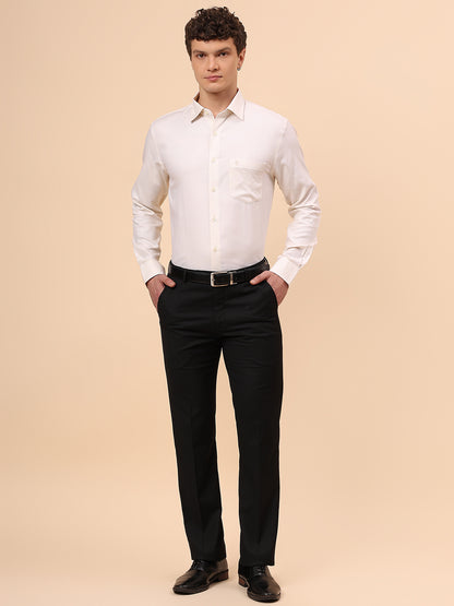 Formal Shirt for Men l Breathable & Soft with Color Fastness Regular Fit Spread Collar Neck Cotton Fabric Solid Pattern