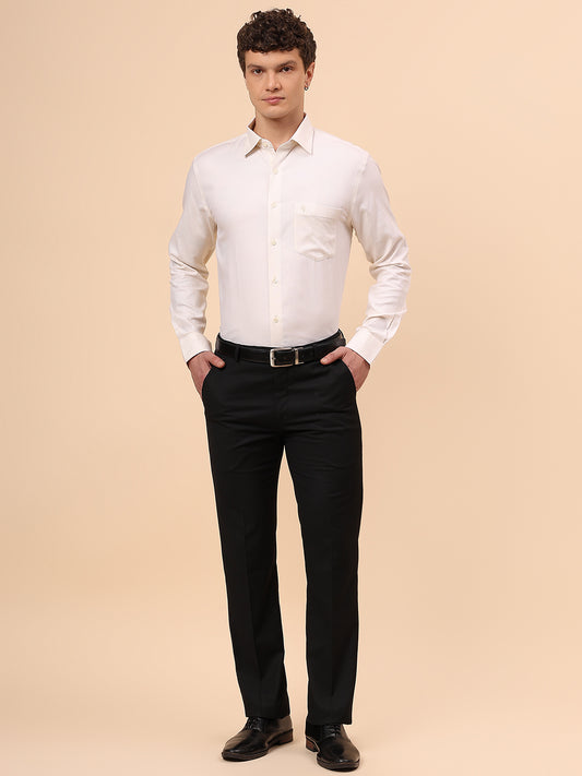 Formal Shirt for Men l Breathable & Soft with Color Fastness Regular Fit Spread Collar Neck Cotton Fabric Solid Pattern