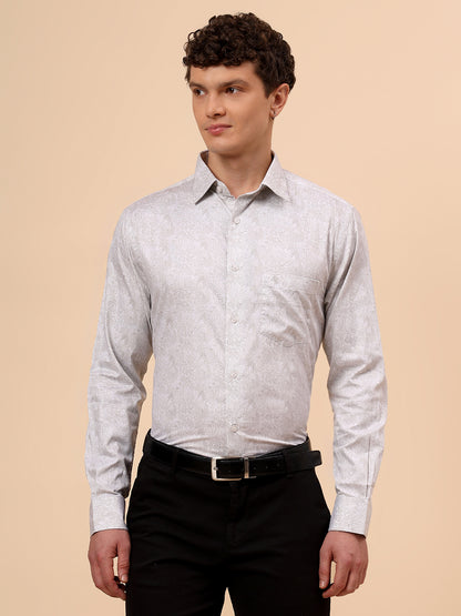 Formal Shirt for Men l Breathable & Soft with Color Fastness Regular Fit Spread Collar Neck Cotton Fabric Printed Pattern