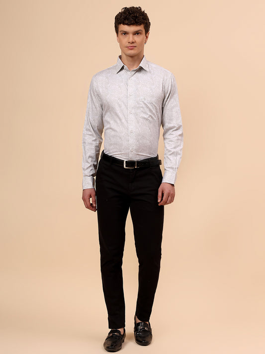 Formal Shirt for Men l Breathable & Soft with Color Fastness Regular Fit Spread Collar Neck Cotton Fabric Printed Pattern