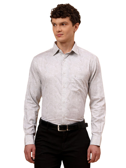 Formal Shirt for Men l Breathable & Soft with Color Fastness Regular Fit Spread Collar Neck Cotton Fabric Printed Pattern