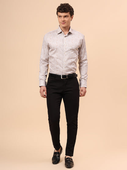 Formal Shirt for Men l Breathable & Soft with Color Fastness Regular Fit Spread Collar Neck Cotton Fabric Printed Pattern