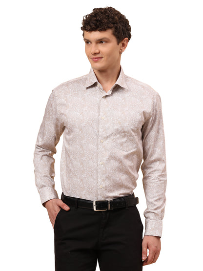 Formal Shirt for Men l Breathable & Soft with Color Fastness Regular Fit Spread Collar Neck Cotton Fabric Printed Pattern
