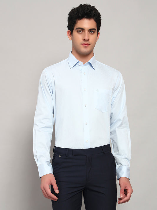 Formal Shirt for Men l Breathable & Soft with Color Fastness Regular Fit Spread Collar Neck Cotton Fabric Solid Pattern