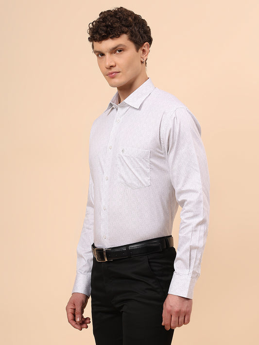 Formal Shirt for Men l Breathable & Soft with Color Fastness Regular Fit Spread Collar Neck Cotton Fabric Printed Pattern