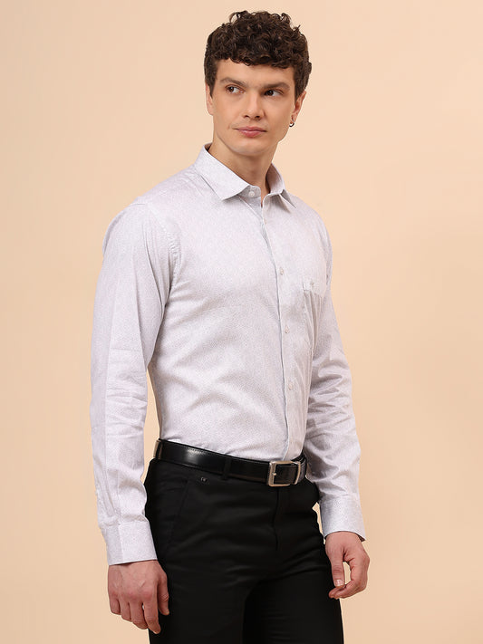 Formal Shirt for Men l Breathable & Soft with Color Fastness Regular Fit Spread Collar Neck Cotton Fabric Printed Pattern