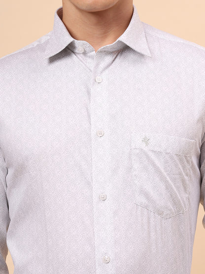 Formal Shirt for Men l Breathable & Soft with Color Fastness Regular Fit Spread Collar Neck Cotton Fabric Printed Pattern