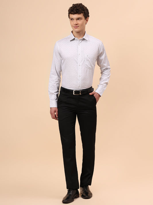 Formal Shirt for Men l Breathable & Soft with Color Fastness Regular Fit Spread Collar Neck Cotton Fabric Printed Pattern