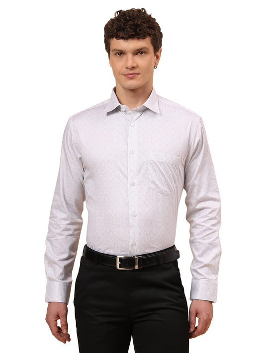Formal Shirt for Men l Breathable & Soft with Color Fastness Regular Fit Spread Collar Neck Cotton Fabric Printed Pattern