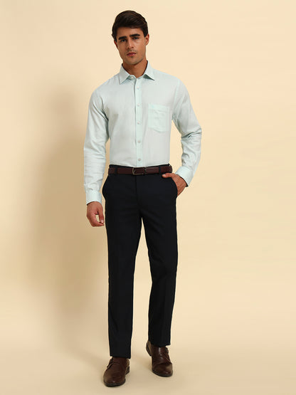 Formal Shirt for Men l Breathable & Soft with Color Fastness Regular Fit Spread Collar Neck Cotton Fabric Self Design Pattern