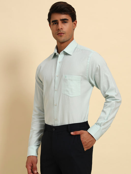 Formal Shirt for Men l Breathable & Soft with Color Fastness Regular Fit Spread Collar Neck Cotton Fabric Self Design Pattern