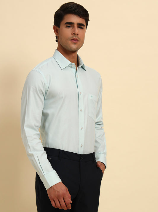 Formal Shirt for Men l Breathable & Soft with Color Fastness Regular Fit Spread Collar Neck Cotton Fabric Self Design Pattern