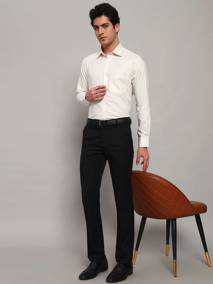 Formal Shirt for Men l Breathable & Soft with Color Fastness Regular Fit Spread Collar Neck Cotton Fabric Self Design Pattern