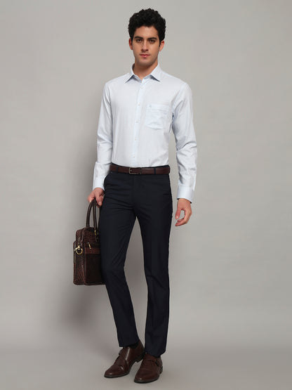 Formal Shirt for Men l Breathable & Soft with Color Fastness Regular Fit Spread Collar Neck Cotton Fabric Self Design Pattern