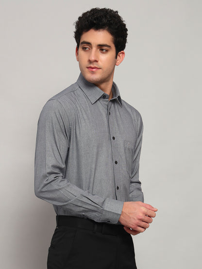 Formal Shirt for Men l Breathable & Soft with Color Fastness Regular Fit Spread Collar Neck Cotton Fabric Solid Pattern