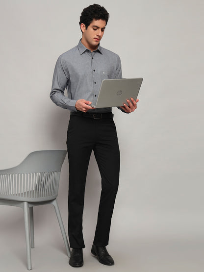 Formal Shirt for Men l Breathable & Soft with Color Fastness Regular Fit Spread Collar Neck Cotton Fabric Solid Pattern