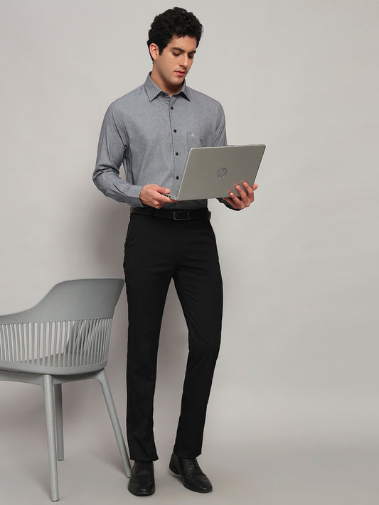 Formal Shirt for Men l Breathable & Soft with Color Fastness Regular Fit Spread Collar Neck Cotton Fabric Solid Pattern