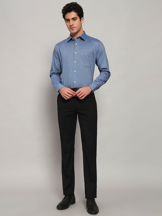 Formal Shirt for Men l Breathable & Soft with Color Fastness Regular Fit Spread Collar Neck Cotton Fabric Solid Pattern