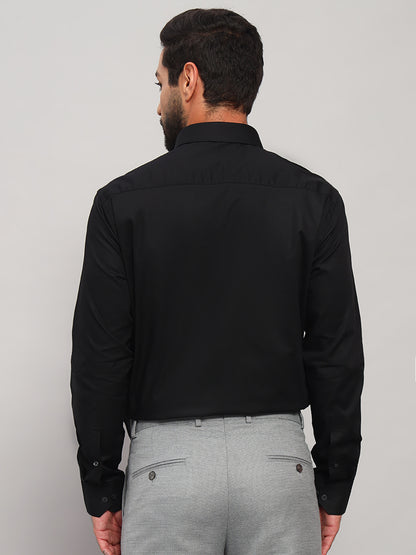 Formal Shirt for Men l Breathable & Soft with Color Fastness Regular Fit Spread Collar Neck Cotton Fabric Self Design Pattern