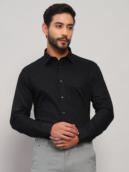 Formal Shirt for Men l Breathable & Soft with Color Fastness Regular Fit Spread Collar Neck Cotton Fabric Self Design Pattern