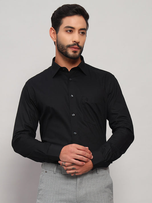 Formal Shirt for Men l Breathable & Soft with Color Fastness Regular Fit Spread Collar Neck Cotton Fabric Self Design Pattern