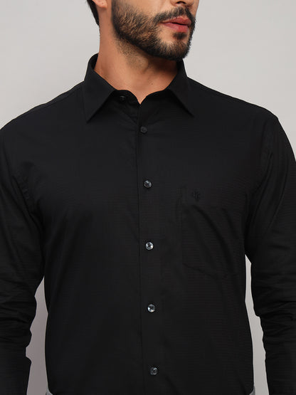 Formal Shirt for Men l Breathable & Soft with Color Fastness Regular Fit Spread Collar Neck Cotton Fabric Self Design Pattern