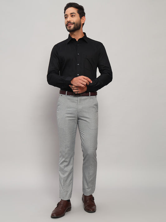 Formal Shirt for Men l Breathable & Soft with Color Fastness Regular Fit Spread Collar Neck Cotton Fabric Self Design Pattern