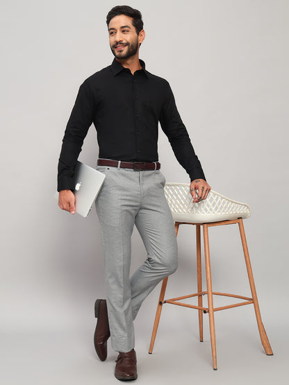 Formal Shirt for Men l Breathable & Soft with Color Fastness Regular Fit Spread Collar Neck Cotton Fabric Self Design Pattern