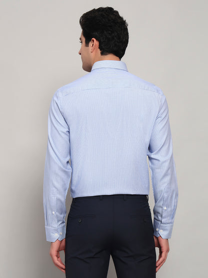 Formal Shirt for Men l Breathable & Soft with Color Fastness Regular Fit Spread Collar Neck Cotton Fabric Self Design Pattern