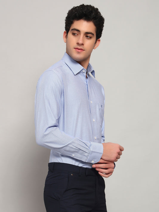 Formal Shirt for Men l Breathable & Soft with Color Fastness Regular Fit Spread Collar Neck Cotton Fabric Self Design Pattern