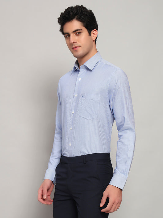 Formal Shirt for Men l Breathable & Soft with Color Fastness Regular Fit Spread Collar Neck Cotton Fabric Self Design Pattern