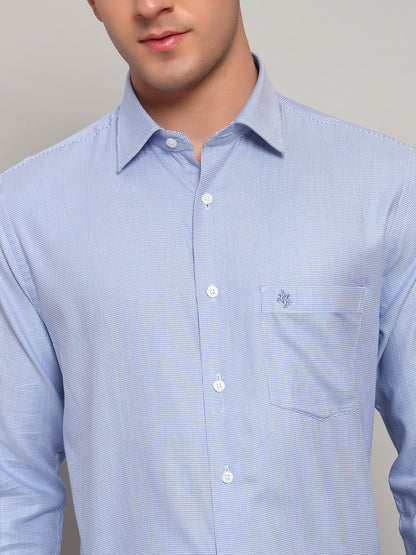 Formal Shirt for Men l Breathable & Soft with Color Fastness Regular Fit Spread Collar Neck Cotton Fabric Self Design Pattern