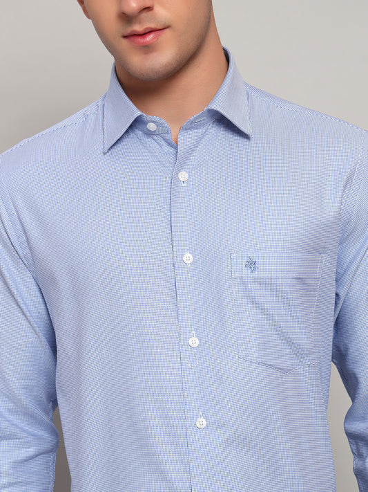 Formal Shirt for Men l Breathable & Soft with Color Fastness Regular Fit Spread Collar Neck Cotton Fabric Self Design Pattern