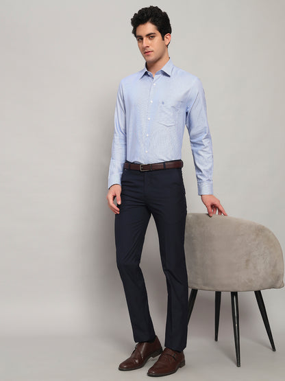 Formal Shirt for Men l Breathable & Soft with Color Fastness Regular Fit Spread Collar Neck Cotton Fabric Self Design Pattern