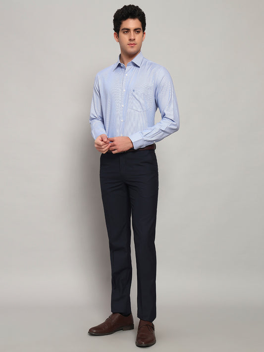 Formal Shirt for Men l Breathable & Soft with Color Fastness Regular Fit Spread Collar Neck Cotton Fabric Self Design Pattern